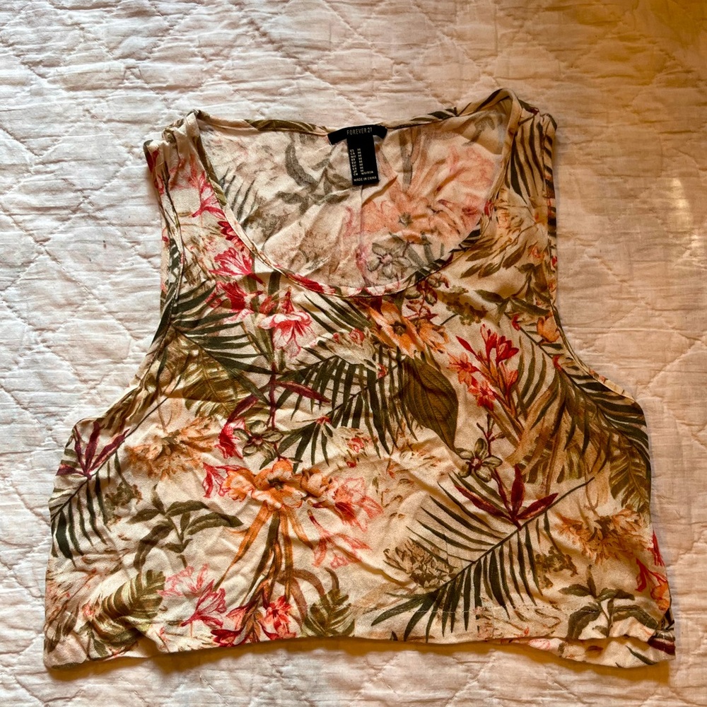 Cropped Floral Tank (M)